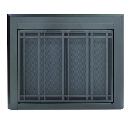 Fireplace Glass Doors Ellis Large Gunmetal EL-5302GM